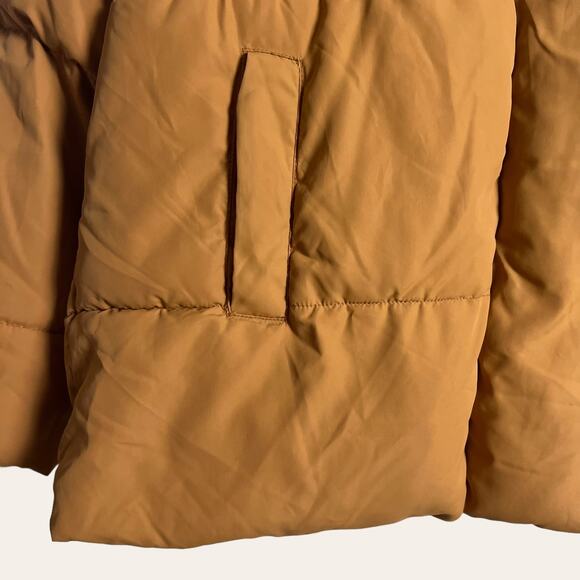 H&M Padded Camel Tan Hooded Puffer Jacket Size 8 - Picture 2 of 7